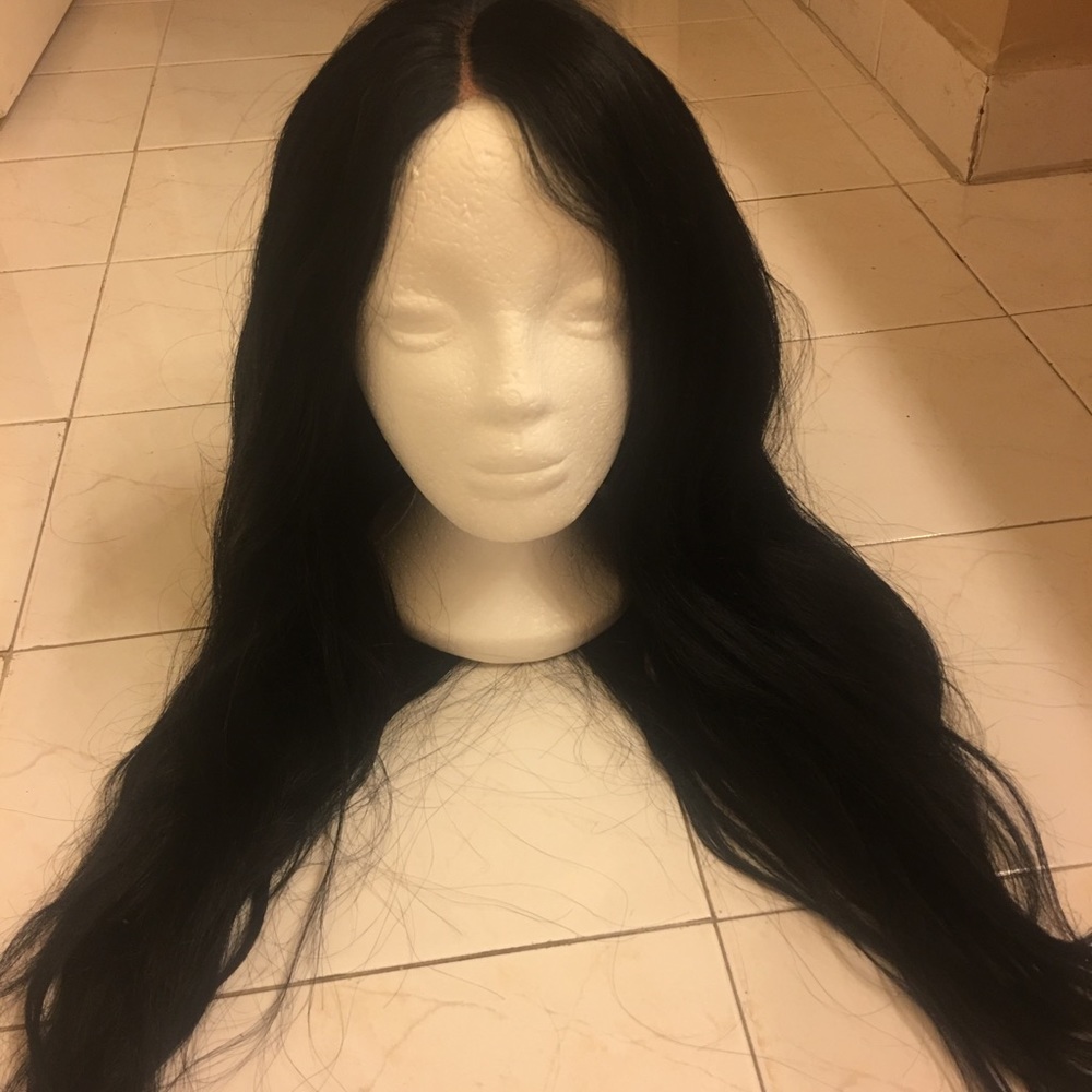Human hair lace front wig